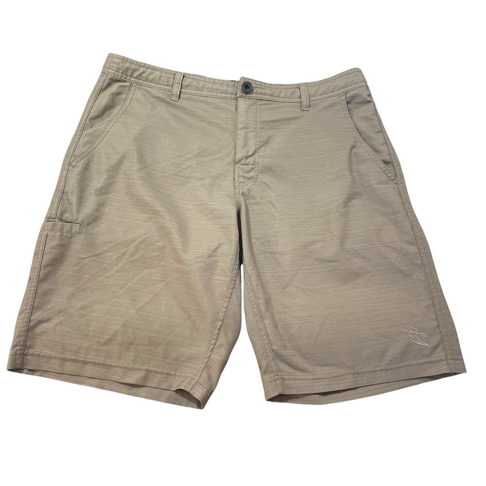 Da Hui Board Shorts Men's 34 Hybrid Collection Beige Surfing Stretch Athleisure